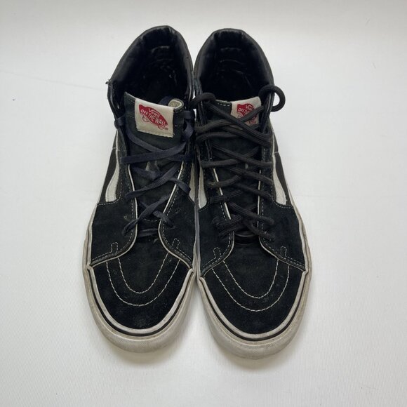 Vans High Top Shoes Women's Sz 9.5 / Men 8 US Sneaker Sk8-Hi Canvas Black White - Picture 5 of 14